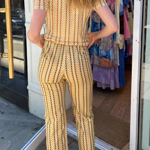 FIND ME NOW Judy Pants in Yellow Green Brick Multi sz 0 - Picture 7 of 7